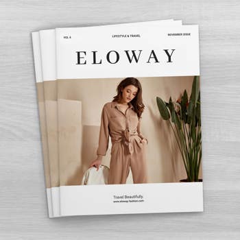 Saddle stitch fashion and travel booklet