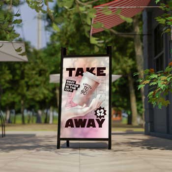 Short run poster outside cafe