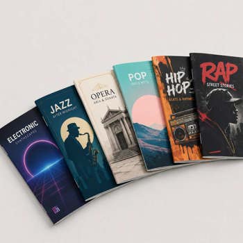 Six music albums CD booklets