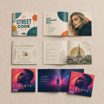 Open and closed CD booklets
