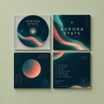 Different design CD inserts and a CD case