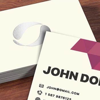 Uncoated Off-White and Silver Hot Foil Business Cards