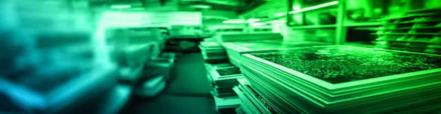 Stacks of printed products